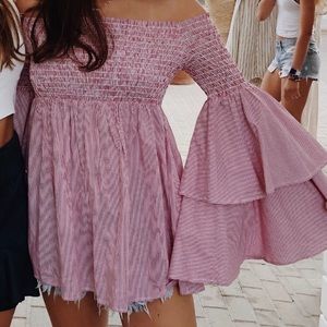 Long Sleeve Red Blouse